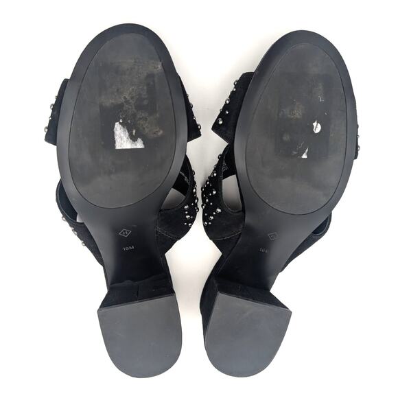Halogen Fable Studded Slide Black Suede Sandals Women's Size US10M EU41 - Picture 7 of 7